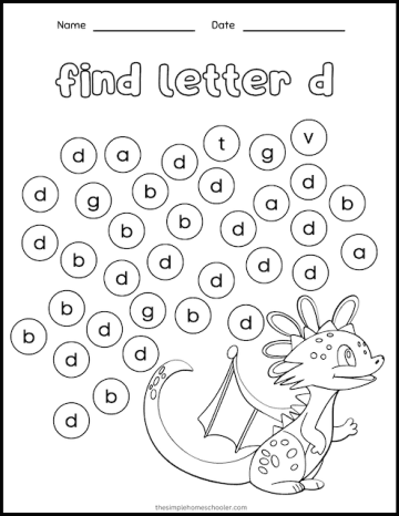 15+ Free Letter D Worksheets For Kids: Easy Print! - The Simple ...