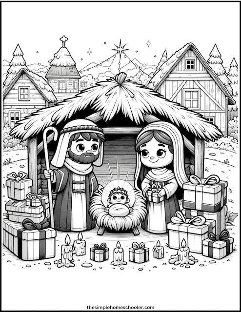 Gambar Free Printable Nativity Coloring Pages Kids Sheets Christian
