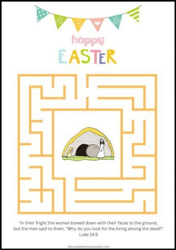 10 Easter Maze Worksheets: Easy Print & Free! - The Simple Homeschooler