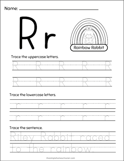 Learning R Tracing Tracing Worksheet For Letter R Dot To Dot Name Tracing Website