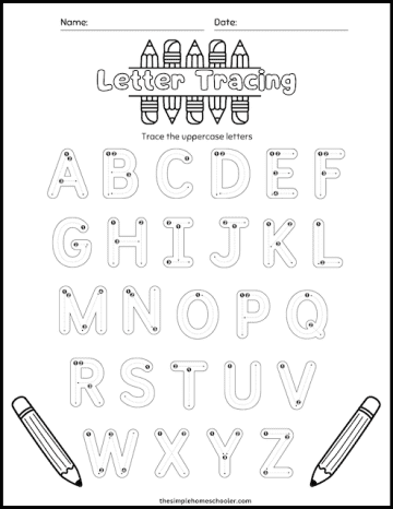 Fun & Free Letter Tracing Worksheets: Easy Print! - The Simple Homeschooler