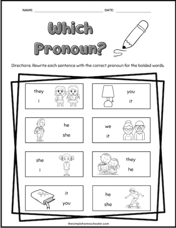 Free and Fun Subject Pronouns Worksheets! - The Simple Homeschooler