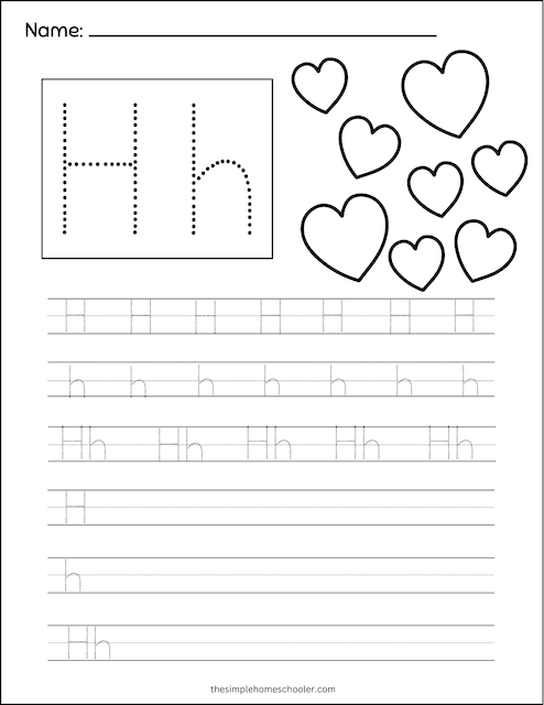 ❤︎SLM❤︎ページ Free Letter H Tracing Worksheets: Easy Print! - The Simple